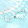 304 Stainless Steel Textured Wavy Wire Heart Shape Stud Earrings for Women SA-CBAB549-06P-2