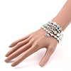 4Pcs 4 Style Natural Amazonite & Howlite & Synthetic Hematite Beaded Stretch Bracelets Set BJEW-JB09086-3