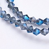 1 Strand Electroplate Glass Beads Strands X-EGLA-J026-3mm-F09-3