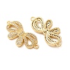 Brass Micro Pave Clear Cubic Zirconia Connector Charms CU-CBA4579-21G-3