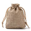 Polyester Imitation Burlap Packing Pouches Drawstring Bags X-ABAG-R005-9x7-01-4