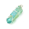 Electroplated Natural Quartz Crystal Pendants PALLOY-JF02798-02-4