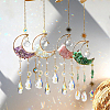 Crystal Chandelier Glass Teardrop Pendant Decorations HJEW-PH01778-02-4