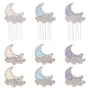 9Pcs Gleit & Rhinestone Embroider Self-adhesion Thread Iron on/Sew On Patches PATC-FG0003-57-1