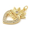Mother's Day Brass Micro Pave Clear Cubic Zirconia Pendants FIND-Z041-20K-2