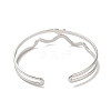 Non-Tarnish 304 Stainless Steel Heart Wave Cuff Bangles BJEW-L682-028P-2