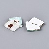 2-Hole Printed Resin Buttons BUTT-Q047-03-2