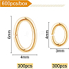 BENECREAT 600Pcs 2 Style Brass Open Jump Rings KK-BC0006-86-2