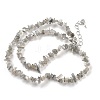 Natural Labradorite Chip Beaded Necklaces for Men Women NJEW-G159-01W-4