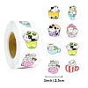 Round Paper Cat in Cup Cartoon Sticker Rolls X-PW-WG36611-01-2