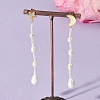 Moon & Star 304 Stainless Steel Cultured Freshwater Pearl Dangle Stud Earrings EJEW-TA00769-1