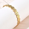 304 Stainless Steel Crystal Rhinestone Hinged Cuff Bangles SA-CBAB92B-18G-4