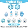 110Pcs 11 Styles Christmas Winter Theme Printed Wood Beads WOOD-YW0001-92-3