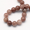 Natural Purple Aventurine Round Beads Strands G-S149-2
