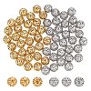 Unicraftale 60Pcs 2 Colors 304 Stainless Steel Hollow Round Beads STAS-UN0045-90-1