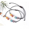 Bohemian Adjustable Handmade Dyed Natuarl Lava Rock Braided Bead Bracelets for Women RX0209-5-2