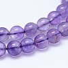 Natural Amethyst Round Bead Strands G-M212-10mm-01A-1
