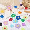 ARRICRAFT 40Pcs 20 Styles Rose Shape & 5-Petal Flower Computerized Embroidery Cloth Iron on/Sew on Patches DIY-AR0003-12-5
