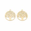 Rack Plating 201 Stainless Steel Filigree Pendants STAS-T057-49G-2