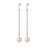 Brass Rhinestone Strass Chains Dangle Stud Earrings EJEW-TA00195-1