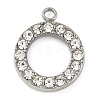 304 Stainless Steel Rhinestone Pendants STAS-S131-04P-01-1