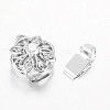 Hollow Flower Rack Plating Brass Micro Pave Cubic Zirconia Box Clasps KK-L141-14P-NR-3