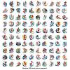 100Pcs Surf Series PVC Self-Adhesive Stickers PW-WG1EE4F-01-3