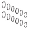  12Pcs 6 Size 201 Stainless Steel Grooved Finger Ring Settings RJEW-TA0001-06P-1