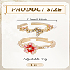 2Pcs 2 Styles Alloy Rhinestone Cuff Rings RJEW-LP0002-90-2