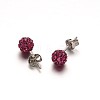 Polymer Clay Rhinestone Ball Stud Earrings EJEW-F0083-03I-1