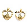 Brass Micro Pave Clear Cubic Zirconia Pendants ZIRC-J025-64G-2