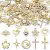 50Pcs 10 Styles Alloy Crystal Rhinestone Pendants ALRI-FS0001-14-1
