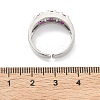 Brass Micro Pave Cubic Zirconia Cuff Open Rings RJEW-C158-04P-5