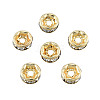 Brass Pave Clear Cubic Zirconia Beads KK-N259-39A-01-2