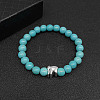Synthetic Turquoise Stretch Bracelets for Women Men IS4293-3-1