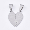 Non-Tarnish 201 Stainless Steel Split Pendants STAS-T048-03-1