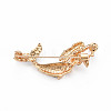 Crystal Rhinestone Mermaid Brooch with Imitation Pearl JEWB-N007-025LG-FF-3