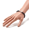 Natural Howlite & Lava Rock Round Beaded Bracelets Set with Yin Yang BJEW-JB07644-01-3