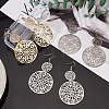 ANATTASOUL 3 Pairs 3 Colors Zinc Alloy Filigree Flower Dangle Earrings for Women EJEW-AN0002-63-7