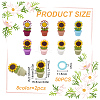 GOMAKERER 16Pcs 8 Colors Sunflower Planter Silicone Knitting Needle Stoppers DIY-GO0001-92-2