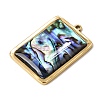 304 Stainless Steel & Natural Paua Shell Pendants SH-CBA7184-01J-G-2