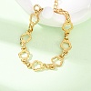 304 Stainless Steel Flower Link Chain Bracelets for Women BJEW-F536-23G-4