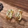 Rack Plating Brass Criss Cross Hoop Earrings for Women EJEW-B014-15G-2