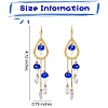 Natural Quartz Crystal Teardrop & Lampwork Mushroom Chandelier Earrings EJEW-SW00018-01-2