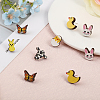 CHGCRAFT 48Pcs 6 Styles Duck & Butterfly & Cow & Rabbit & Chick Wood Stud Earrings EJEW-CA0001-10-4