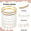 ANATTASOUL 7Pcs 7 Styles Plastic Imitation Pearl Round Beaded Stretch Bracelets Set BJEW-AN0001-36-6