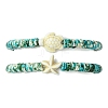 2Pcs Synthetic Turquoise Beads Stretch Bracelets BJEW-JB11407-2