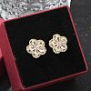 Rack Plating Brass Micro Pave Clear Cubic Zirconia Stud Earrings EJEW-H149-01G-3