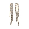 304 Stainless Steel Clear Cubic Zirconia Tassel Stud Earrings EJEW-Z094-01E-G-4