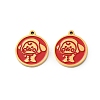 Ion Plating(IP) 304 Stainless Steel Red Enamel Charms STAS-M102-62G-1